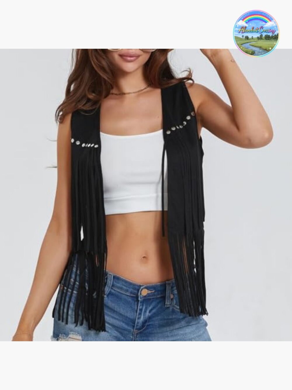 Faux Suede Fringe Vest Sleeveless Tassel Hippie Boho Western Jacket Waistcoat - Picture 2 of 6